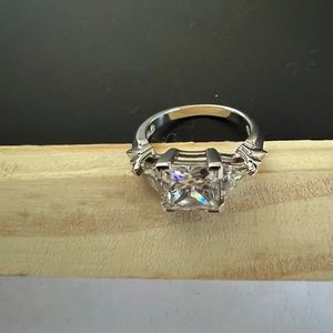 Sterling Silver Princess Cut Simulated Diamond Ring